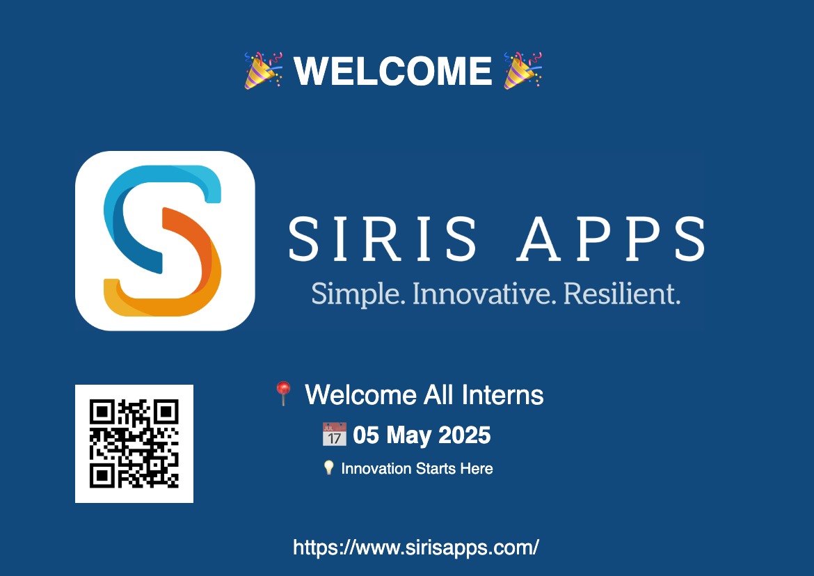 Welcoming Our New Intern – A Bright Beginning at SIRIS APPS!